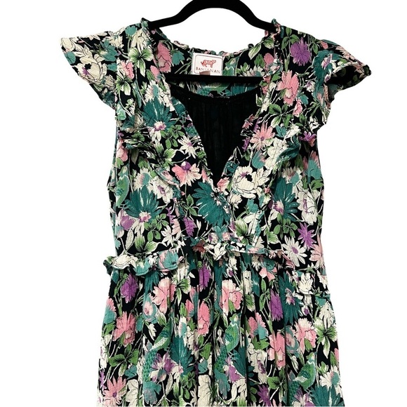 BANJANAN Honey Ruffled Maxi Dress in Fiesta Floral Sz L - Picture 6 of 8